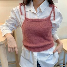 KnitNJean 女款蝴蝶結綁帶針織蒙特爾馬甲背心