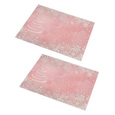 Allode 粉紅藝術聖誕餐墊, 30 x 45 cm, 2個, 10 粉紅雪花