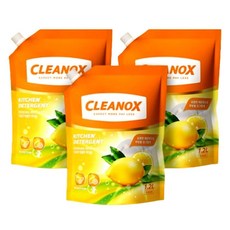 Cleantox大容量水果蔬菜用洗碗精 檸檬香, 3個, 1.2L