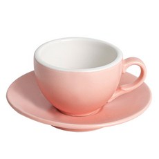 MUA Home Cafe 義式濃縮咖啡杯 S 90ml + 杯碟套組, 1套, 粉紅色
