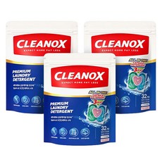 Cleanox All-in-One 3in1 中性膠囊洗衣精適用於一般滾筒洗衣機, 32入, 3個
