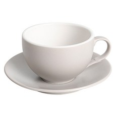 Mua Home Cafe 拿鐵杯 L 400ml + 杯碟組, 1套, 灰色