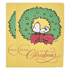 스누피 크리스마스 카드 세트 XPC3003, 혼합색상, 2세트