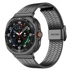 HAMATE Galaxy Watch 相容不鏽鋼金屬錶帶, 黑色, 1個