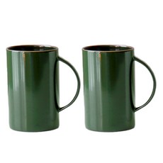 kamome kitchen Orut 素色長馬克杯 460ml, 深綠色, 2個