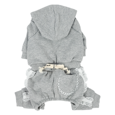 Grooming Dog 狗狗芭蕾風連帽連身衣, 灰色, 1個