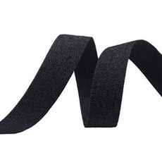 GILGRI 簡約牛仔禮物包裝緞帶 25mm, 1個, 01 黑色, 2m