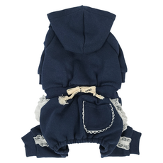 그루밍독 강아지 발레코어 후드 올인원, 네이비, 1개