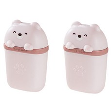더자카 휴대용 곰돌이 비누케이스, 핑크, 2개