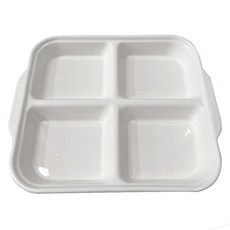 BELLOVIE 陶瓷圓形四格分隔小菜盤, 單一顏色, 1個