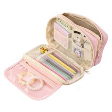 씨티컴퍼니 대용량 PVC 투명 필통, 핑크, 1개