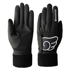 INCONTRO 男款合成皮 Angel Color 冬季高爾夫手套 雙手用, 皇家黑, 1套