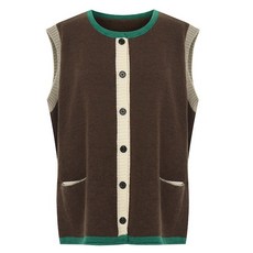 페이지플린 컬러 배색 버튼 니트 베스트 P4CVT006C