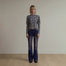 솔티페블 여성용 디지털 프린트 퍼프 티셔츠