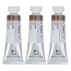 신한화구 전문가 수채화물감 SWC 튜브 B시리즈 957 브라운 레드 3p, 15ml, 1색