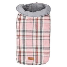 파스텔펫 반려동물 체크 양면 누빔조끼, 핑크, 1개