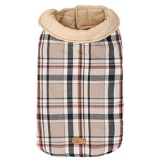 파스텔펫 반려동물 체크 양면 누빔조끼, 베이지, 1개