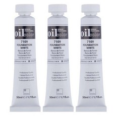 신한화구 전문가 유화물감 3개입, 50ml, 7109번 파운데이션 화이트