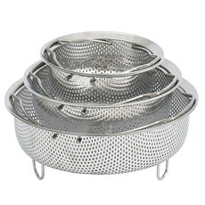 MUDITA Ribbon J 304不鏽鋼把手瀝水蒸籠 3件組, 1組, 22cm