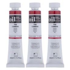신한화구 전문가 유화물감 3개입, 50ml, 756번 카민