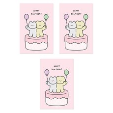 도나와친구들 HAPPY BIRTHDAY 엽서, 토미와 마몽이, 3개