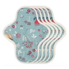 eechae 花朵蝶翼型棉質衛生棉 Blue Koi, 小型, 5個, 1入