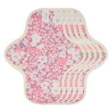 eechae 花朵翅膀型棉質衛生棉 粉紅花朵, 5個, 1入, 大型