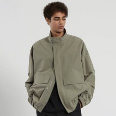 TNGT 男士寬鬆高領軟殼布料派克大衣 TNJU3E107I2