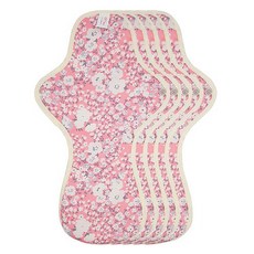 eechae 花朵翅膀型棉質衛生棉 粉紅花朵, 5個, 1入, 小型