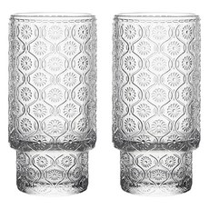 아메리칸로드 1980 빈티지 유리컵 340ml RK2221, 투명, 2개