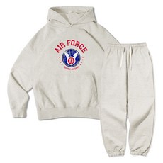 이지스튜디오 오버핏 에어포스 더블 코튼 후드 티셔츠 + 팬츠 세트