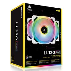CORSAIR 海盜船 散熱風扇, LL120 RGB, 白色, 3入
