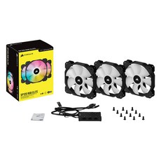 CORSAIR 海盜船 iCUE 系統散熱器 低噪音 120mm 風扇 / SP120 RGB ELITE - TRIPLE FAN 3入組, 黑色, 1個