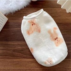 Coco studio 狗狗新款泰迪熊舒適睡眠連身衣與T恤, 白色, 1個