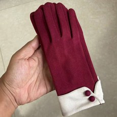 아뗄릭 여성용 융모안감 따듯한 배색 터치 장갑 05028