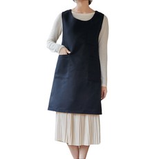 U넥 라인 앞치마, 블랙, 1개