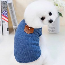 코코스튜디오 강아지 심플 포켓 나시, 블루, 1개