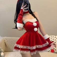 Elsso 女性性感聖誕老人服裝角色扮演 + 絲襪套組