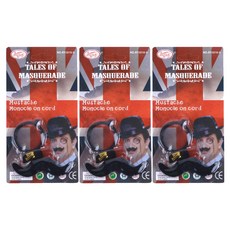 紳士單片眼鏡 + 鬍鬚組, 混合色, 3個