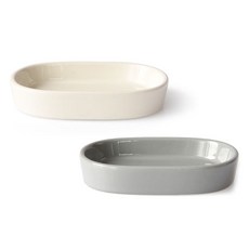 크리미 타원접시 세트 소 2p, 아이보리 + 그레이, 단품, 1세트