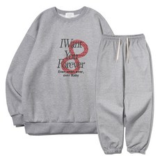 이지스튜디오 포에버 더블 맨투맨 + 오버핏 트레이닝 팬츠 세트