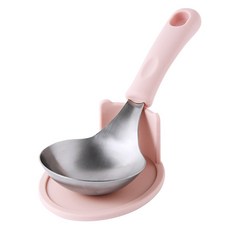 Maxcook 不鏽鋼上菜匙 料理湯勺 + 湯勺架組合, 1套, 粉紅色