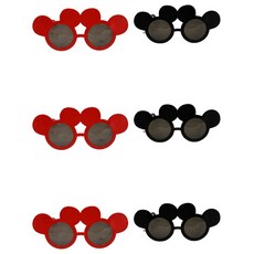 Graedada 可愛角色派對眼鏡 2款 x 3入 組, 紅色, 黑色, 1套