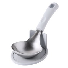 Maxcook 不鏽鋼上菜匙 料理湯勺 + 湯勺架組合, 1套, 淺灰色