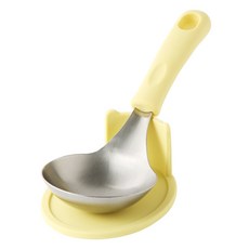 Maxcook 不鏽鋼上菜匙 料理湯勺 + 湯勺架組合, 1套, 黃色