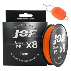 JOF Super PE 8股編織釣魚線 150m + Silver Cast 線檔套組, 橘色 + 隨機出貨, 1套