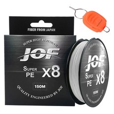 JOF Super PE 8股編織釣魚線 150m + Silver Cast 線檔套組, 白色 + 隨機出貨, 1套