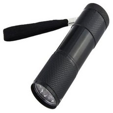 溫馨空間 便攜式UV LED紫外線燈 手電筒, 黑色, 1個