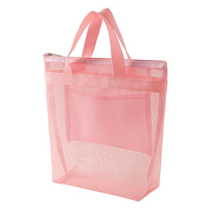 LOVELIAN 網眼沐浴 游泳 淋浴 盥洗用品袋, 粉紅色