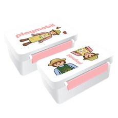 플레이모빌 런치박스 2종 세트, 정원사 토끼, 정원사 토끼&꽃, 1세트